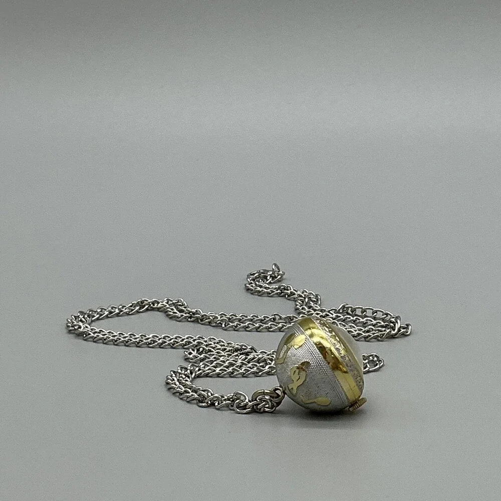 Vintage Princeton Pendant Necklace Watch Women 23mm Gold Tone Manual Swiss Chain